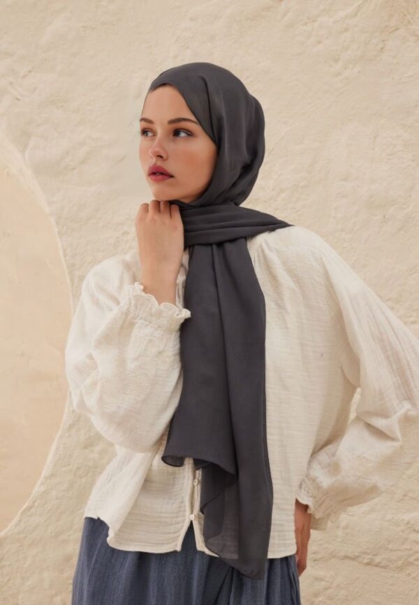 Rami Pamuk Şal 741074 - Koyu Gri