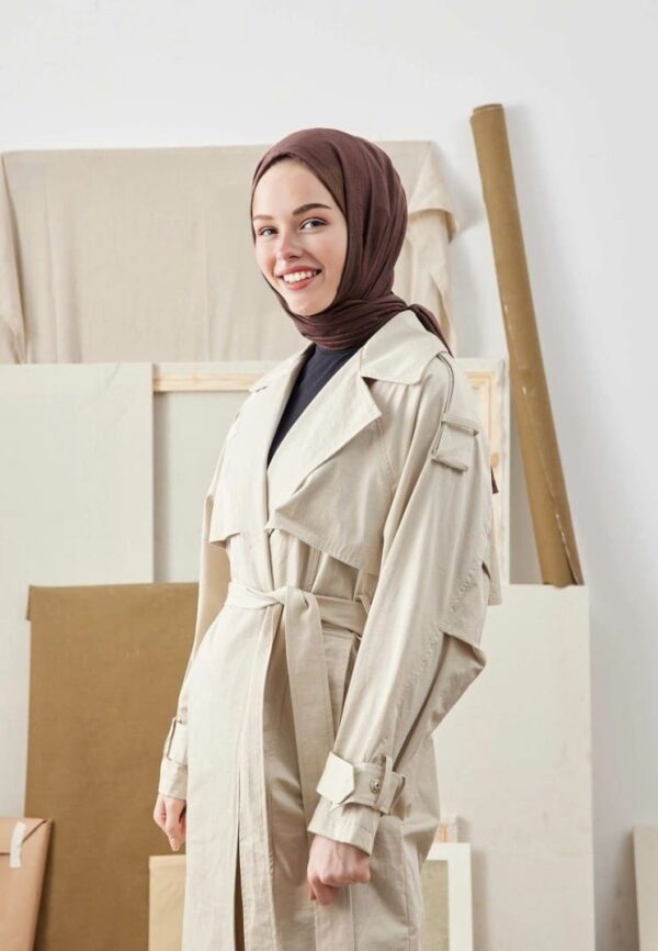 Organic Scarfs Bambu Kraş Şal Modeli - Acı Kahve