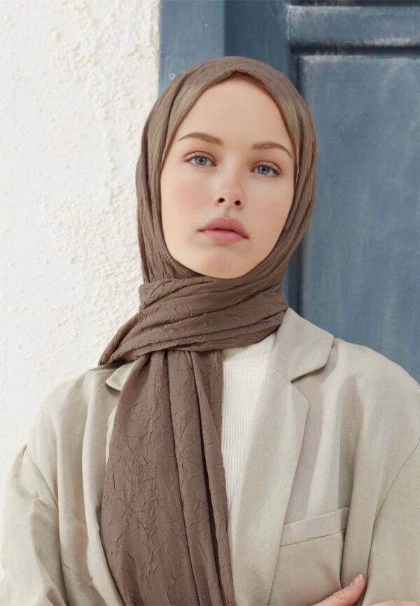 Organic Scarfs Bambu Kraş Şal Modeli - Ağaç Kabuğu