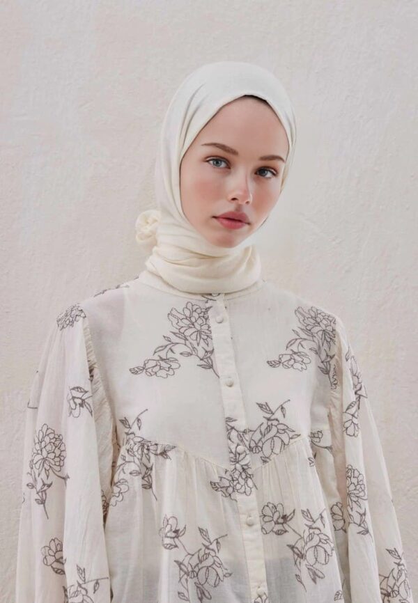 Organic Scarfs Bambu Kraş Şal Modeli - Fil Dişi