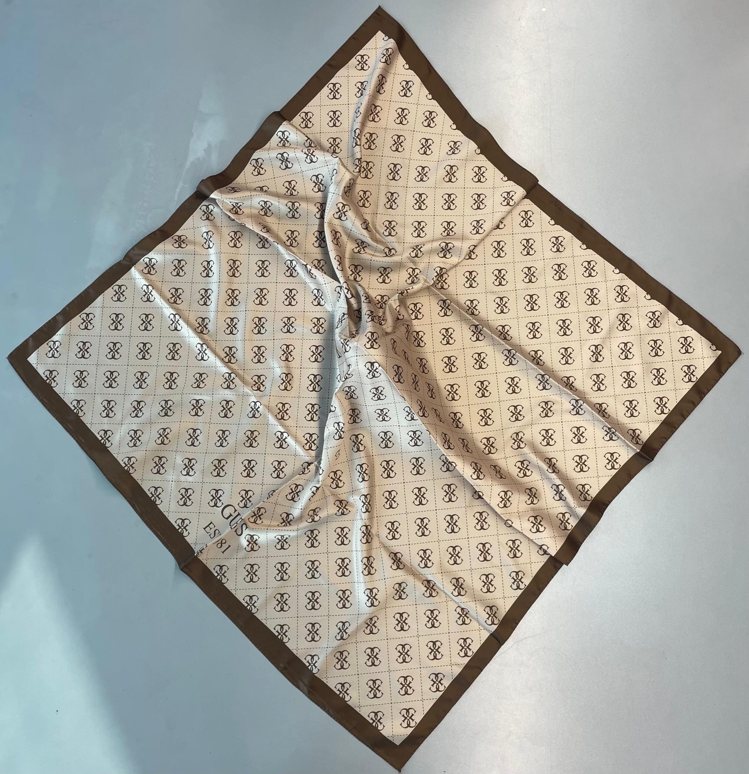 Guess Desen Vual İpek Eşarp-6204527-Latte
