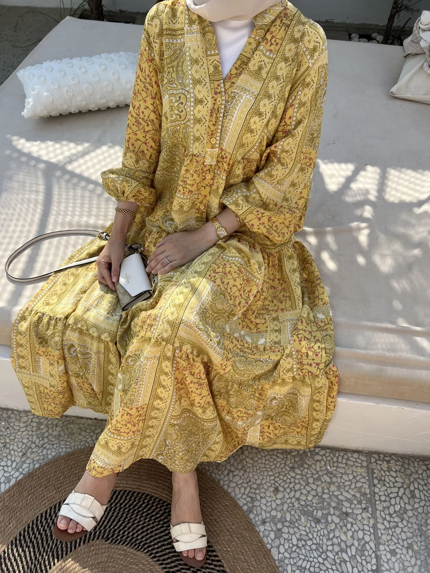 Lumina Bloom Elbise - Gün Işığı