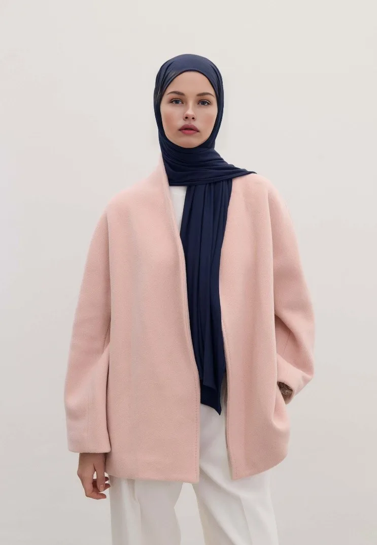 Penye Şal Hijap Modeli - Gece Mavisi