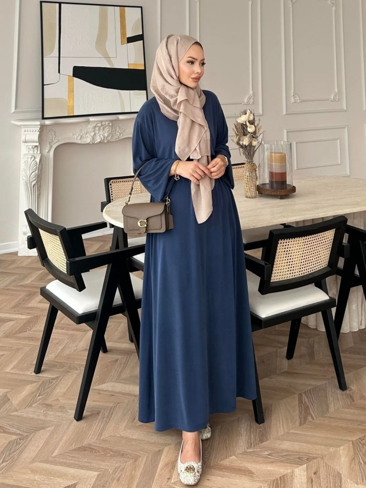 Liona Modal Elbise BÜYÜK BEDEN L100261 – Lacivert