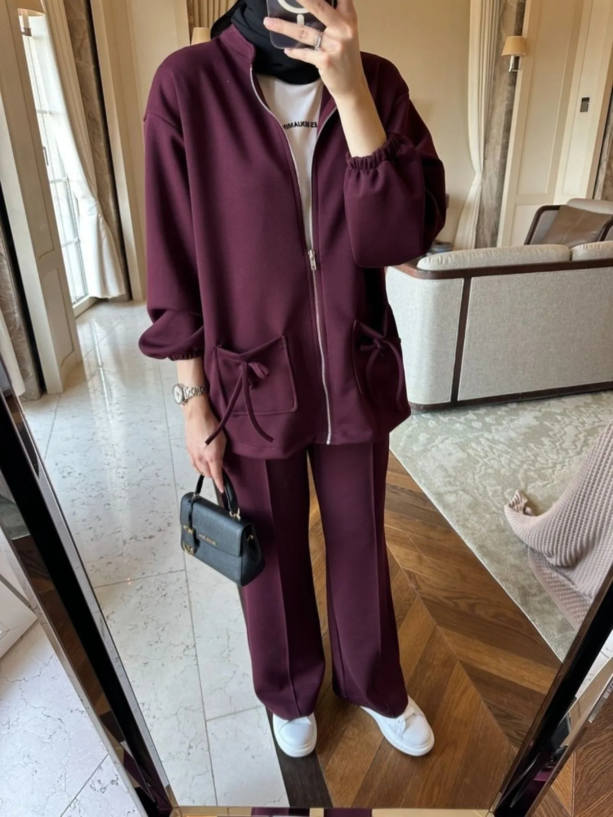 Premium Oysho Liona  İkili Takım TK100256 - Bordo