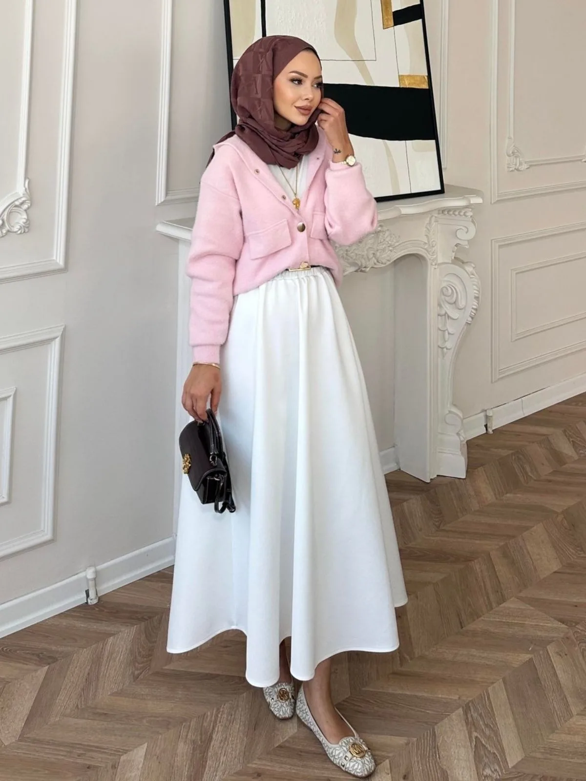 Scuba Kloş Kesim Etek  ETK100260  - Beyaz