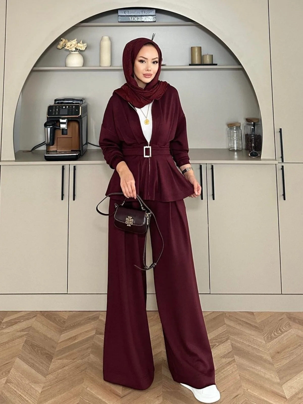 Premium Oysho Elina  İkili Takım BÜYÜK BEDEN TK100246  - Bordo