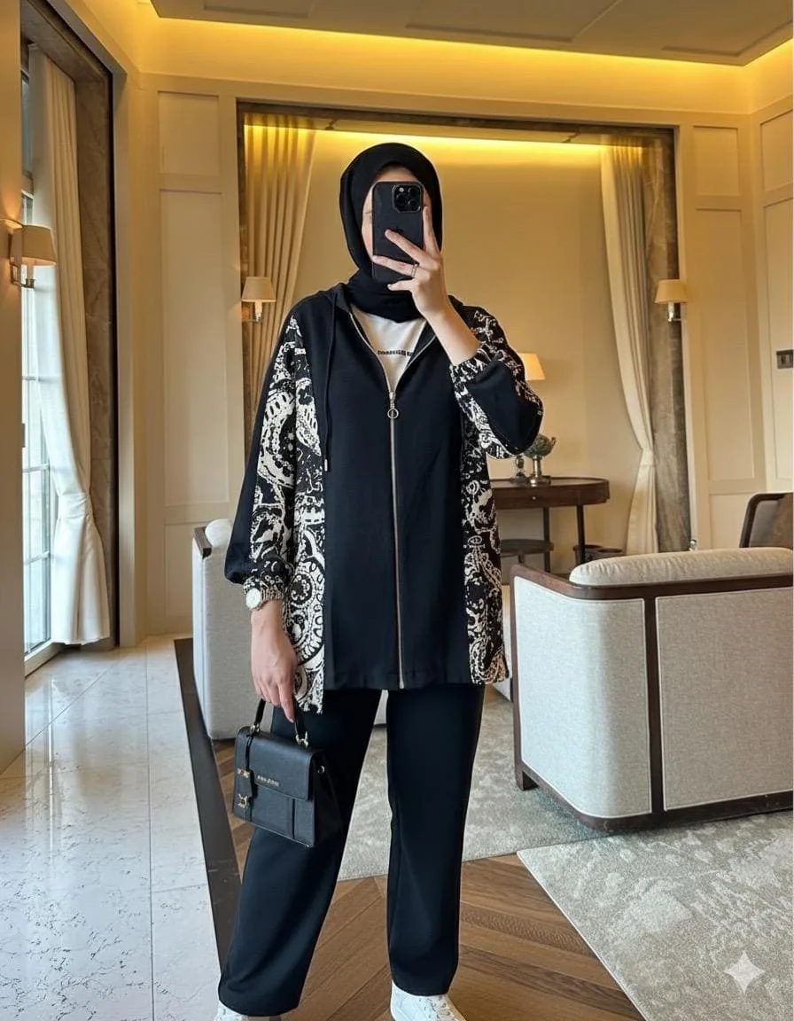 Premium Aspera  BÜYÜK BEDEN Oysho İkili Takım  TK100250  -  Siyah