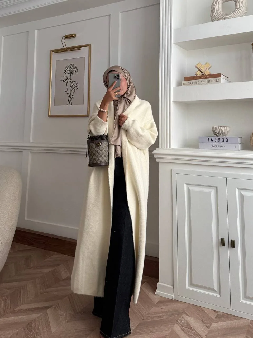 Angora Triko Hırka HRK100263 - Krem