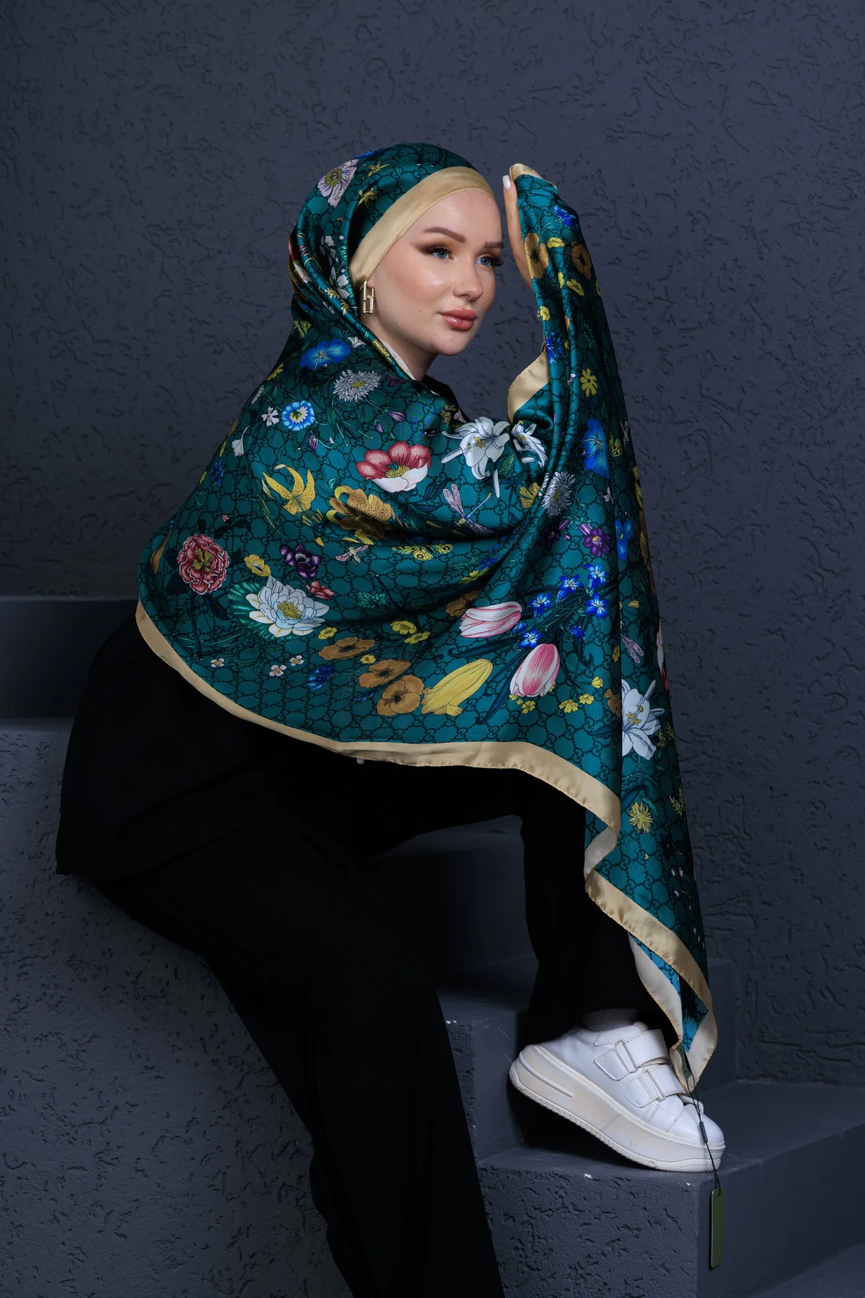 İthal Çifttaraflı vual ipek  23561 - sarı/zümrüt