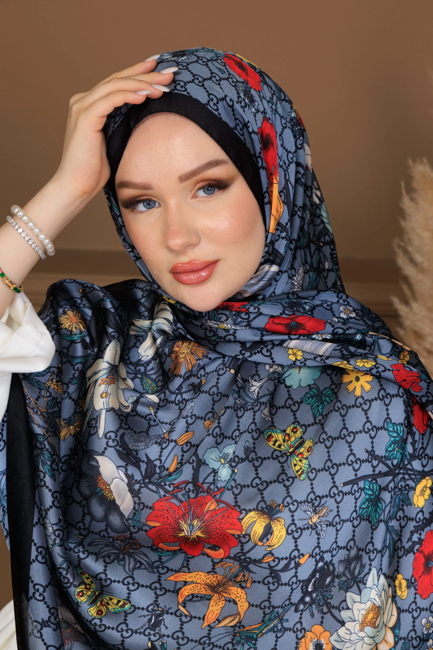 İthal Çifttaraflı vual ipek  23561 - siyah/gri