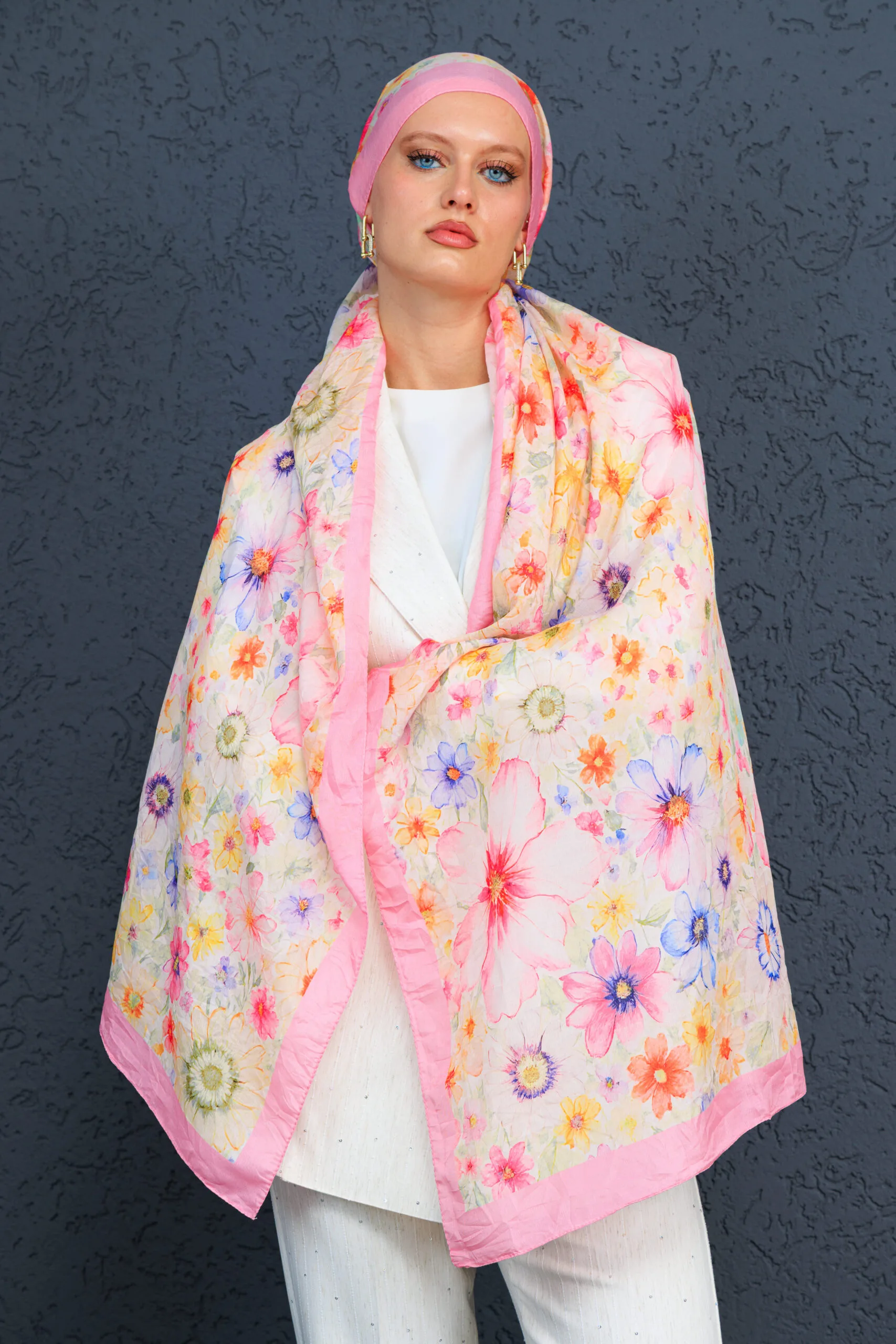 Eleya Şal Serisi - 469-008 - V- 2 -  Pamuk Şekeri