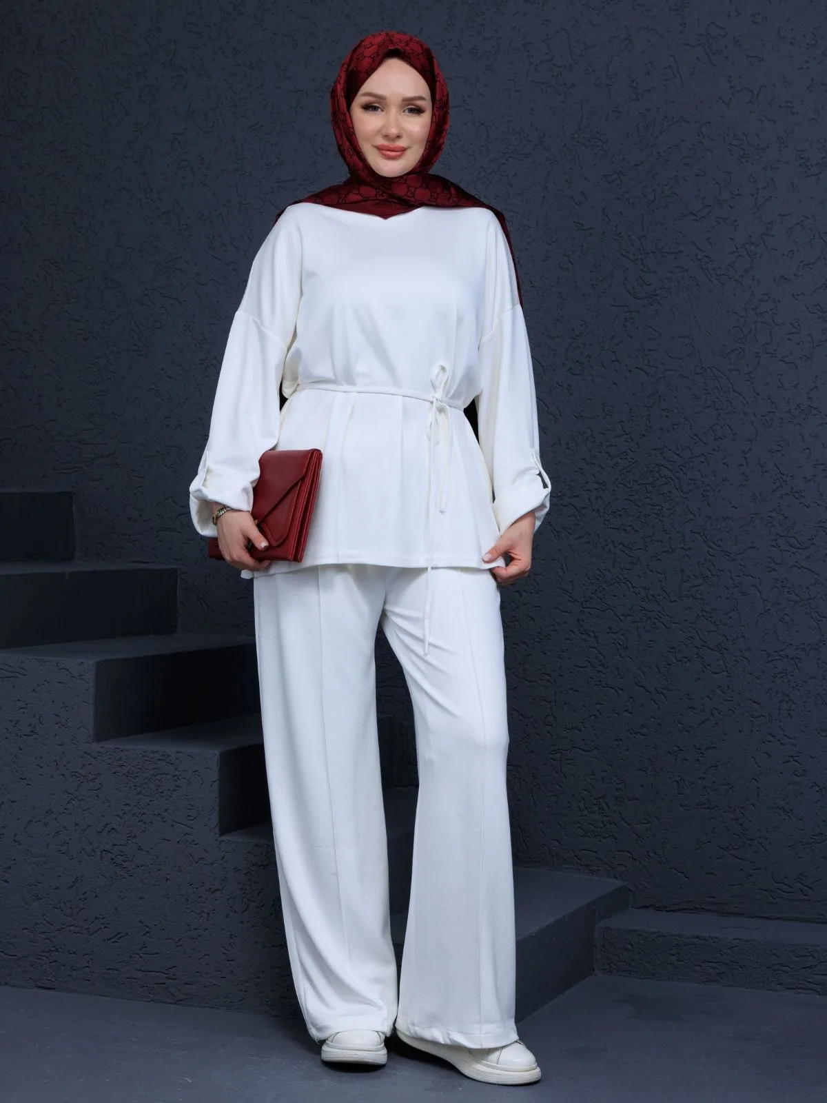 Oysho Premium Bağlamalı İkili Takım TK100240 - Beyaz