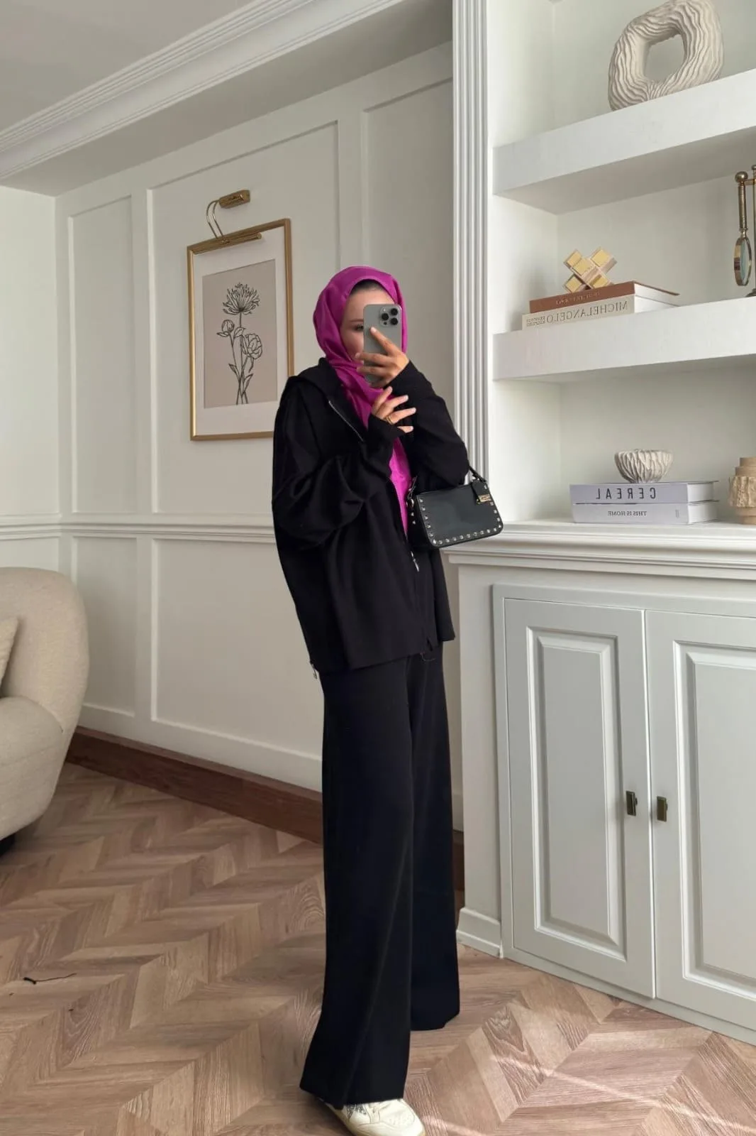 Kapüşon Detaylı Ivy Pantolonlu Triko İkili Takım TKM100276 –  Siyah