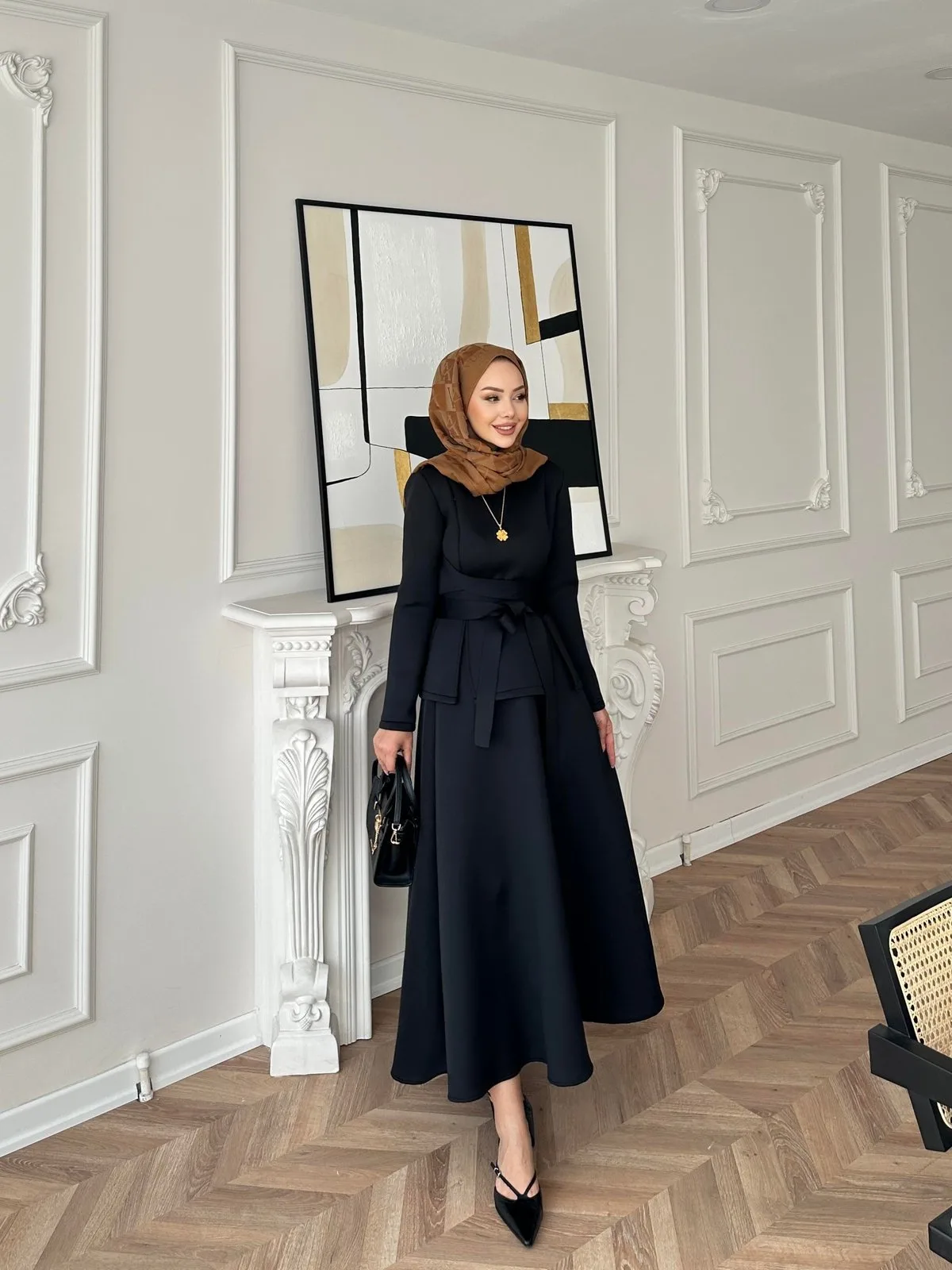 Esla Scuba Etekli Takım(ŞAL HEDİYE) TK100432 - Siyah