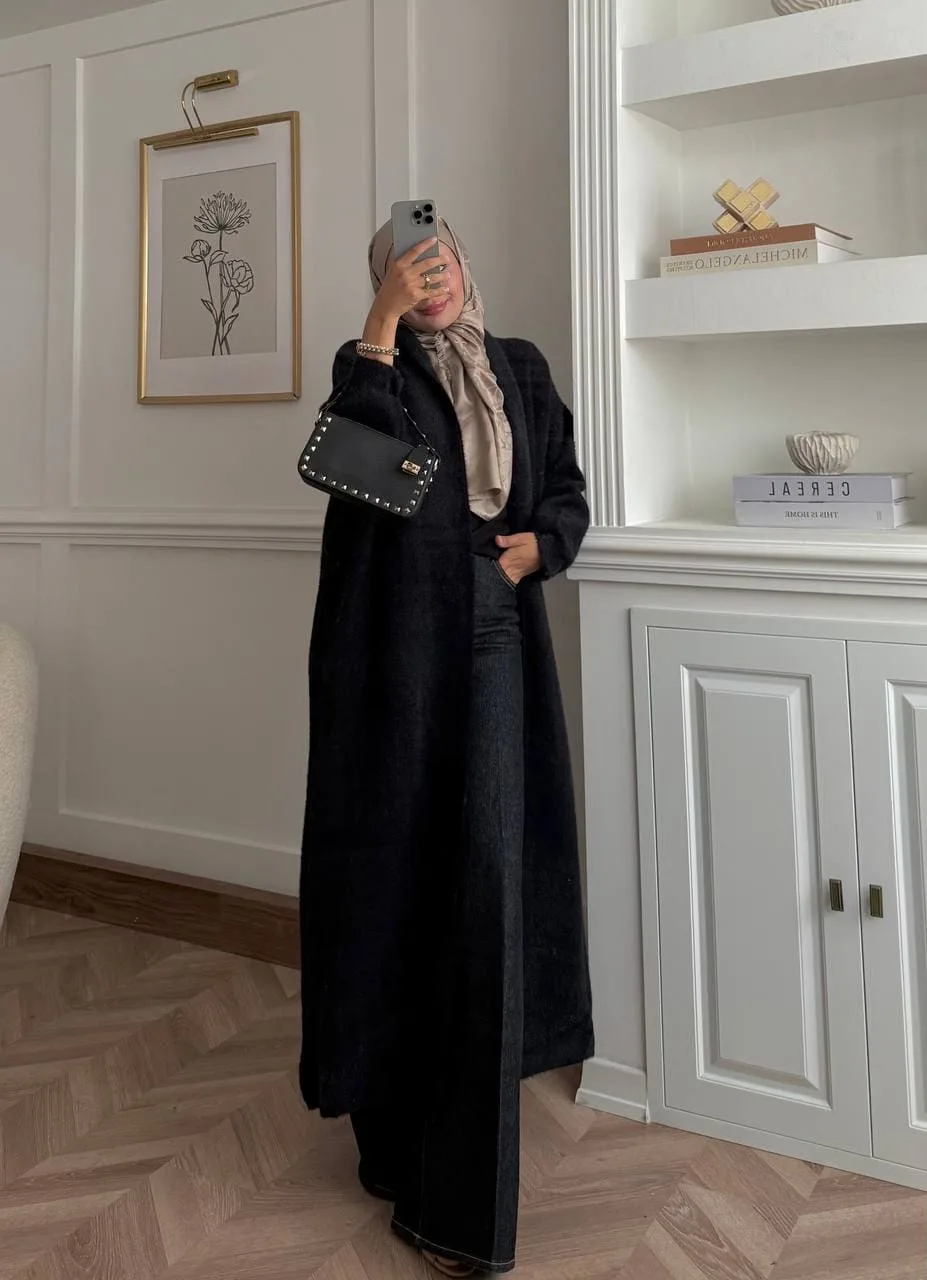 Angora Triko Hırka HRK100263 - Siyah