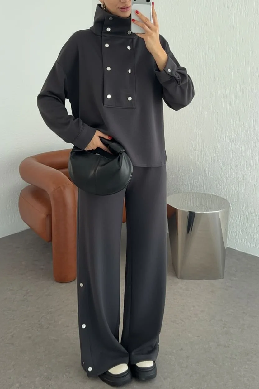 Zaina Oysh Çıtçıt Detay İkili Takım TKM100450 – Füme